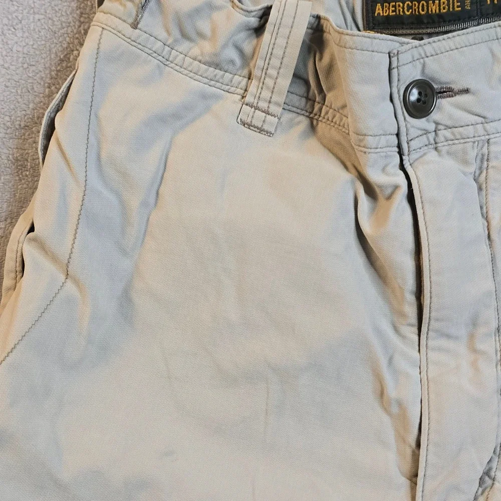 Abercrombie & Fitch Cargo Shorts Mens 30 Tan Khaki Gorpcore Utility Paratrooper
